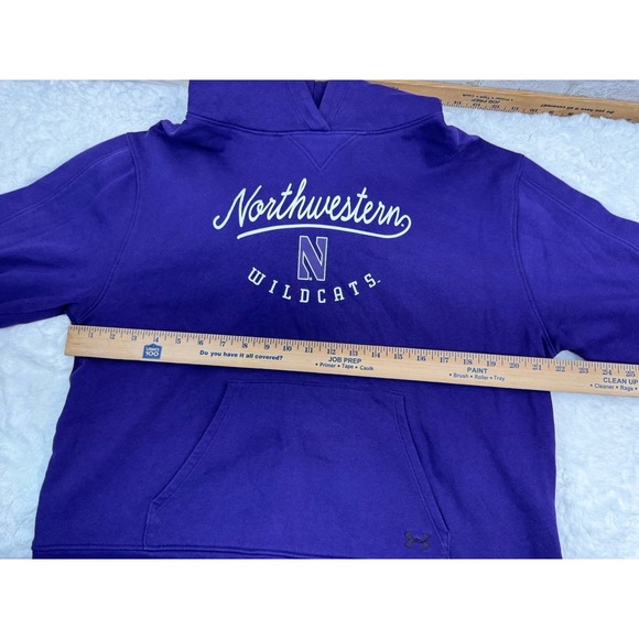 Northwestern Wildcats Hoodie purple Under Armour Jersey Fleece Sweatshirt Size M - Picture 7 of 13